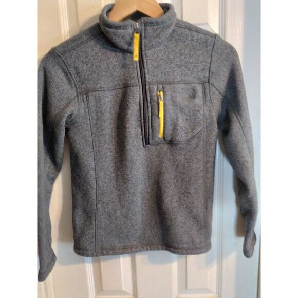 The North Face Sweater Youth Boys Large 1/4 Zip Long Sleeve Pullover Gray - Picture 1 of 8